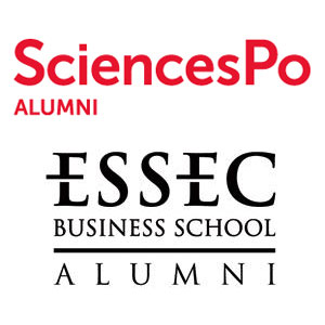 Logo SciencesPo Alumni et Logo Essec Alumni - Je soutiens - Jérôme Adam - Conférencier Entrepreneur