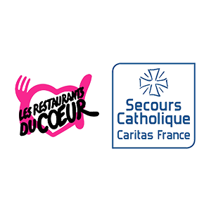 Logo Restaurants du Coeur / Secours Catholique - Je soutiens - Jérôme Adam - Conférencier Entrepreneur