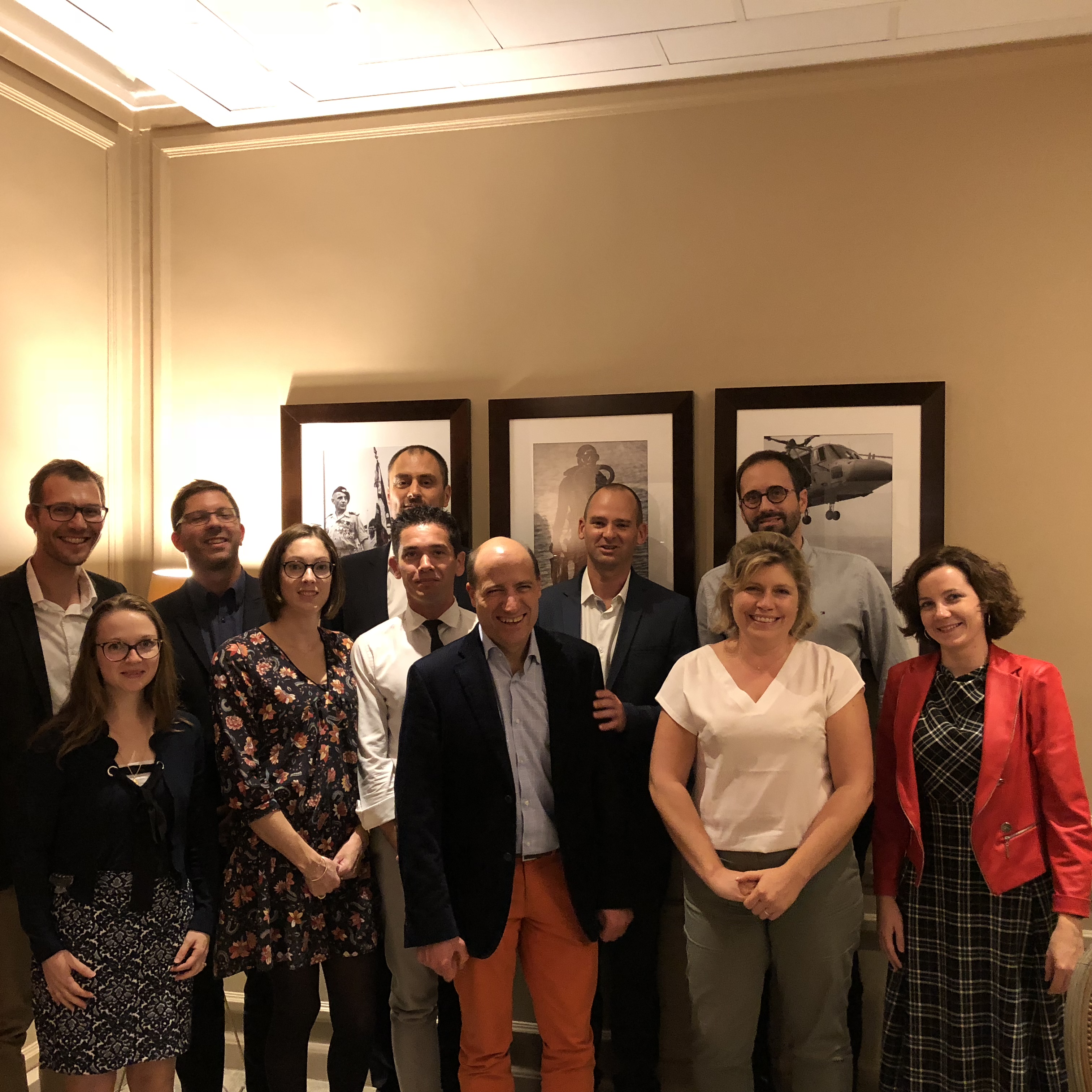 Jérôme Adam avec dix managers de TechnicAtome au Cercle National des Armées